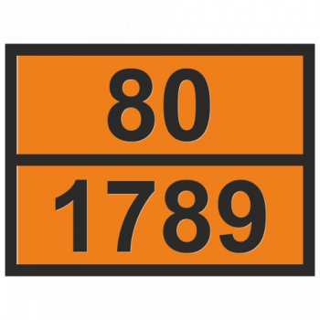Табличка опасный груз 80-1789 Соляная кислота